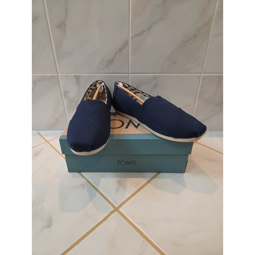 8.5- Woman's TOMS Alpargata Canvas Slip-On Navy US Size Brand New 100% Authentic